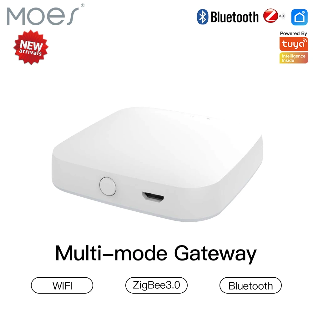 Trabalhar com Tuya Controle de Voz Casa do Google Moes Novo Multi-modo Inteligente Gateway Zigbee Wifi Bluetooth Malha Hub App Via Alexa