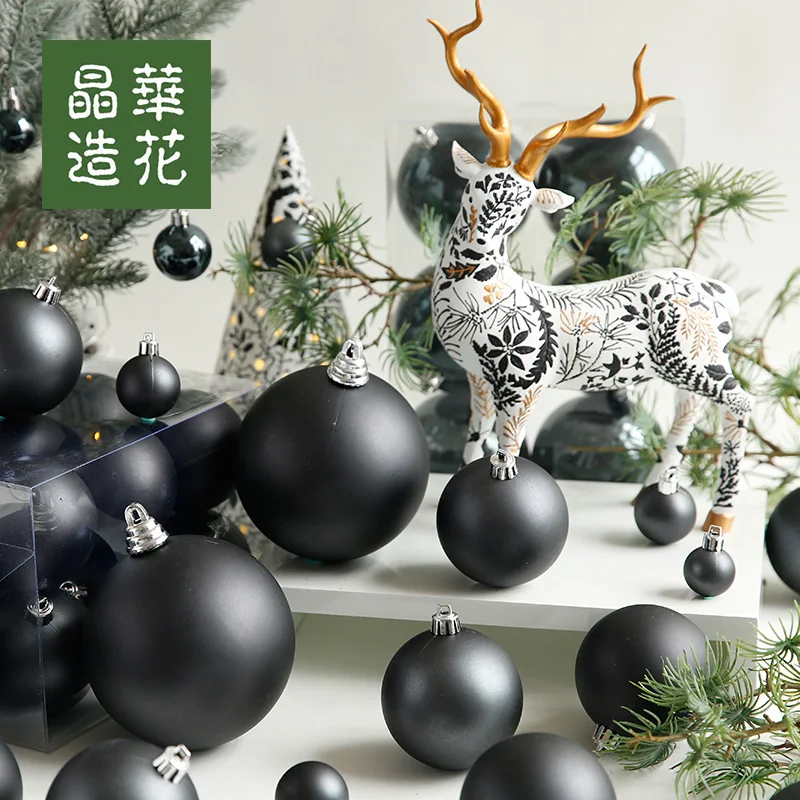 Черный Рождественский шар 3 15 см Рождественское украшение подвесной для