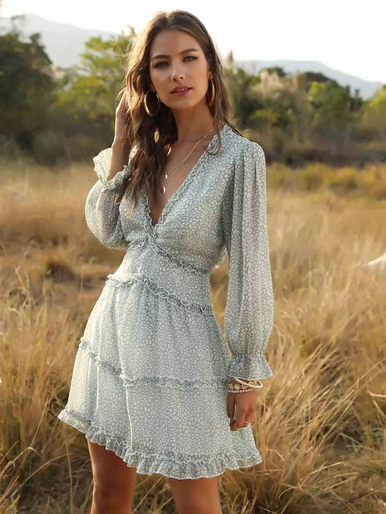 

yiniinhe Floral Sexy Transparent Chiffon Dress Women Backless Summer/Beach Dress Holiday High Waist Show Thin fashion Dress 1497