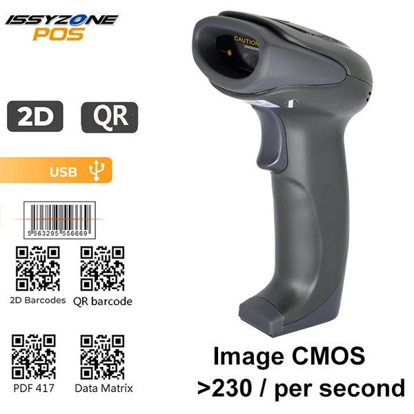 I2DBC035-BK IssyzonePOS ручной сканер штрих-кодов 2D QR сканер штрих-кода Bluetooth USB считыватель штрих-кодов поддержка PDF417 матрица данных - Цвет: I2DBC035-BK