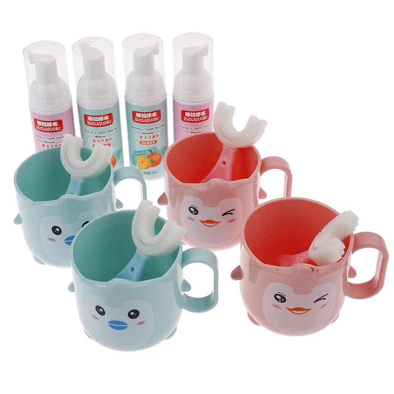 

3pcs/lot Children's Toothpaste Toothbrush U-shaped Child Teethers Soft Silicone Baby Brush Kids Teeth Oral Care Cleaning