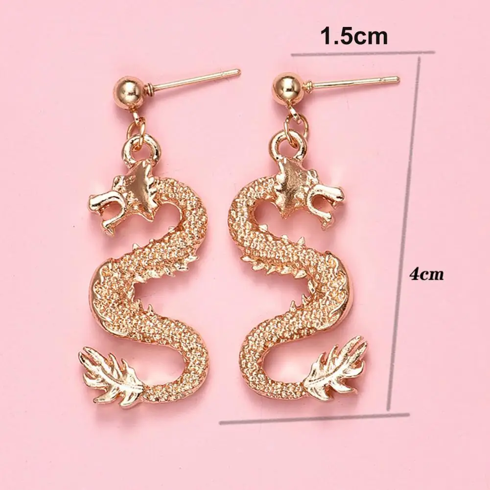 

75% HOT SALES!!!Chinese Style Women Stud Earrings Dragon Eye-catching Alloy Dangle Earrings for Banquet