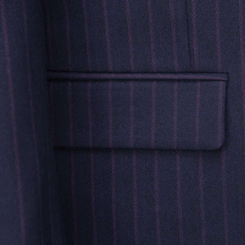 

2021 men's wool suits no-iron micro youth cultivate one's morality play striped suits lang wedding dress two (coat and pants)