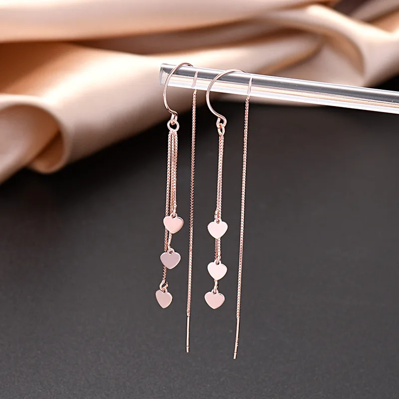 

Original Design Earrings 2021 New Trendy Japanese Cute Girl Love Tassel Earrings S925 Sterling Silver Earrings Female