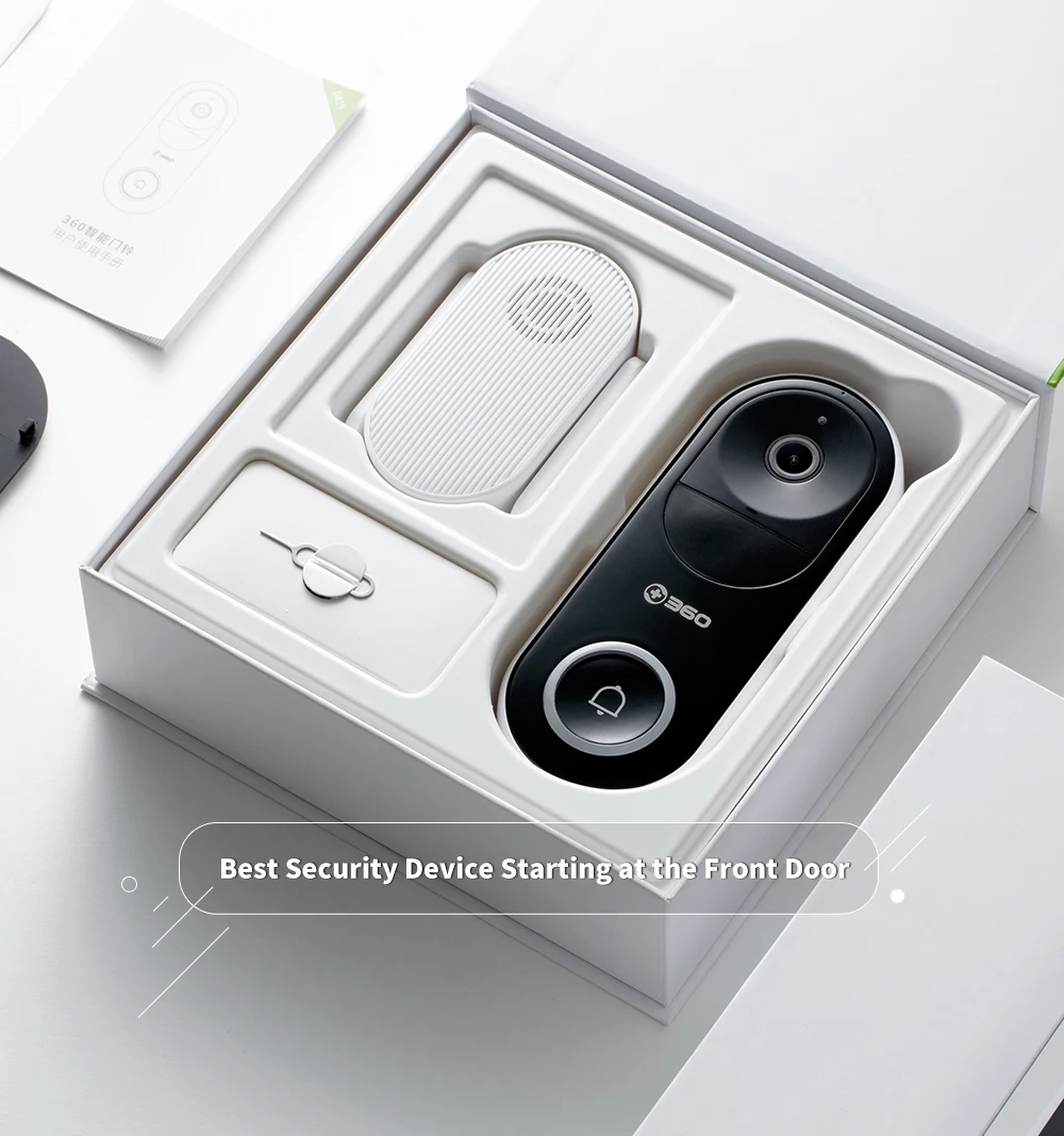 360 D819 умный IP видеодомофон видео дверной звонок WIFI Видеозвонок AI распознавание