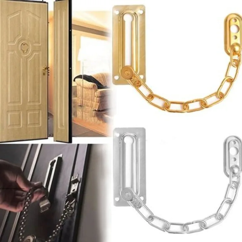 1pc Security Slide Bolt Door Chain Stainless Steel safety Lock Guard Keyed Padlock for Home Room | Обустройство дома