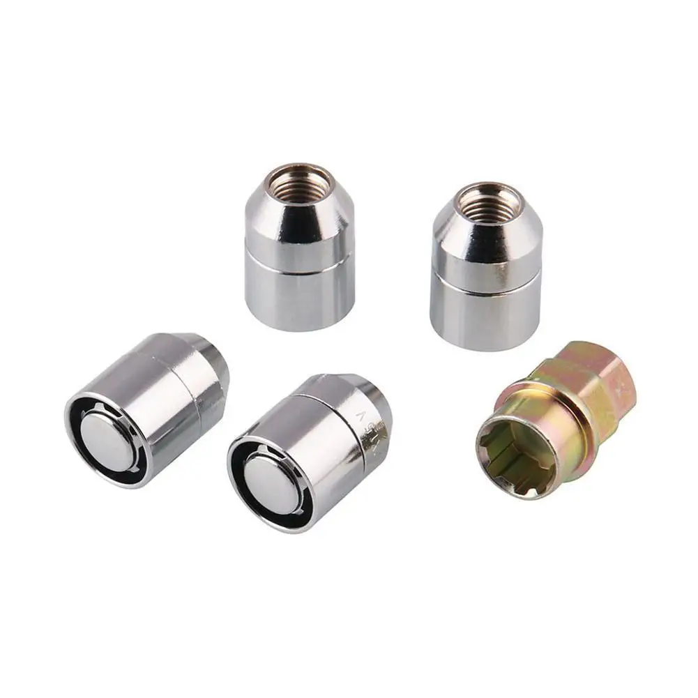 

50% HOT SALES!!! 4Pcs Iron Anti-theft Security Lock M12x1.5 Wheel Bolts Lug Nut Cap with Key