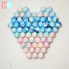 Детские Прорезыватели для зубов 14 мм17 мм, 10 шт., многогранные Восьмиугольные бусины для прорезывания зубов из пищевого силикона, сделай сам, ожерелье, детские ювелирные изделия, аксессуары