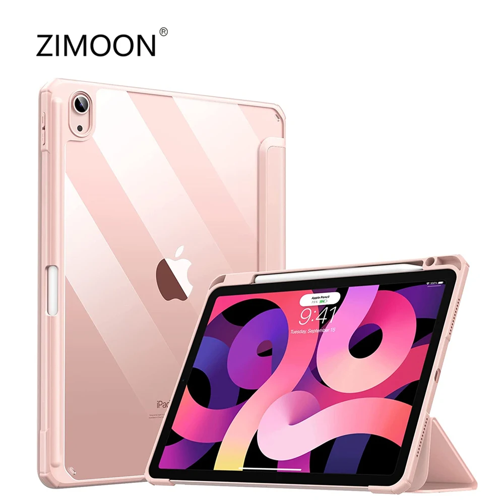 

Умный чехол для iPad Air 4 с держателем для карандашей/зарядкой для iPad Pro 11, прозрачный чехол с мягкими краями для iPad 9,7/10,2, Жесткий Чехол