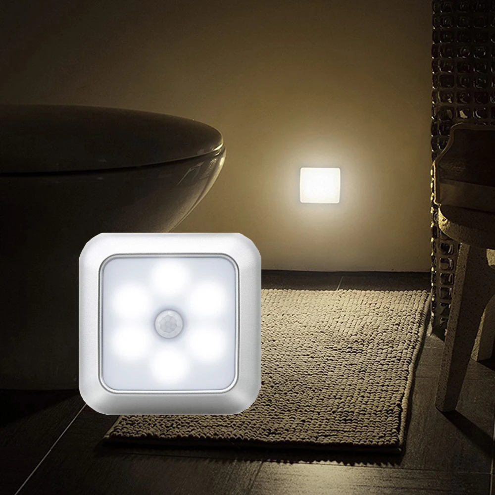 New Night Light Smart Motion Sensor LED Night Lamp Battery Operated WC Bedside Lamp for Room Hallway Pathway Toilet Nightlight
