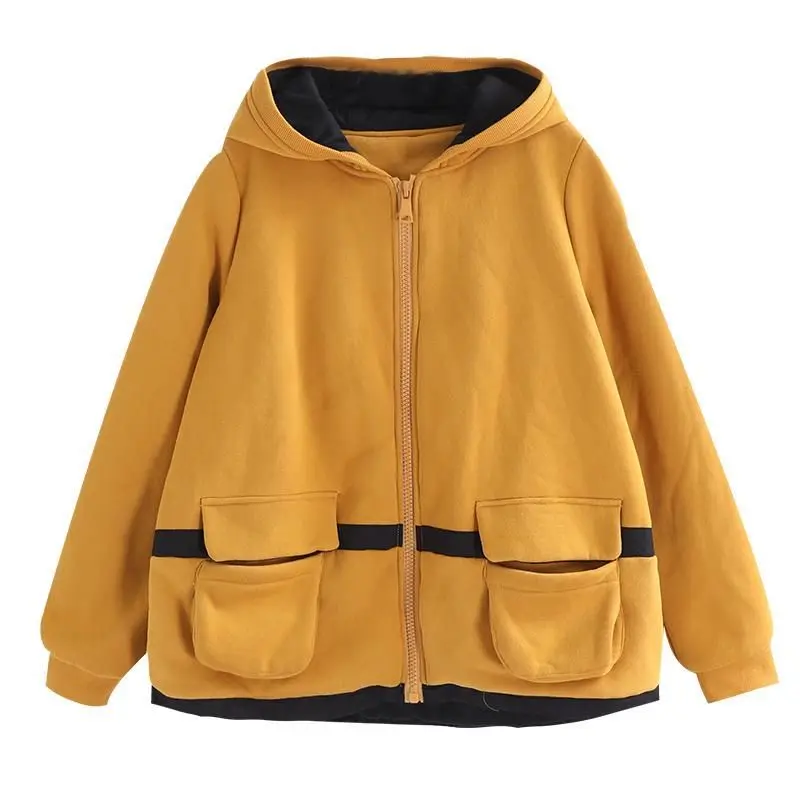 Плюс бархат толстый женский осенний и зимний новый свободный литературный с