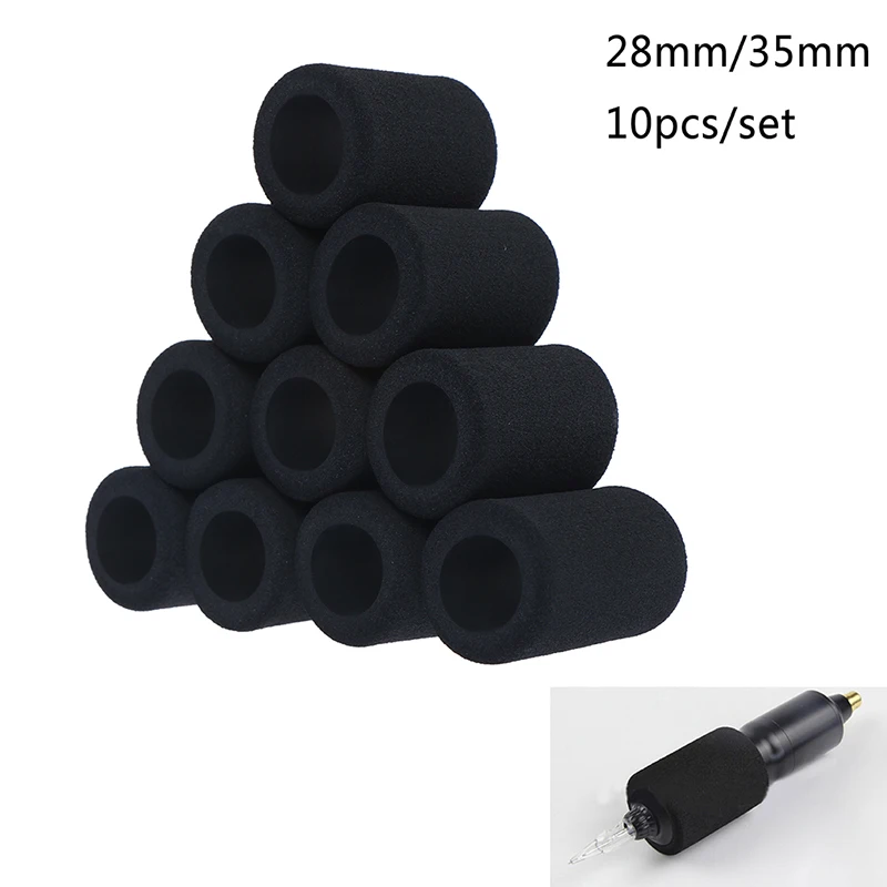 

10pcs/Lot 28/35mm Tattoo Pen Machine Cover Black Memory Foam Tattoo Grip Cover