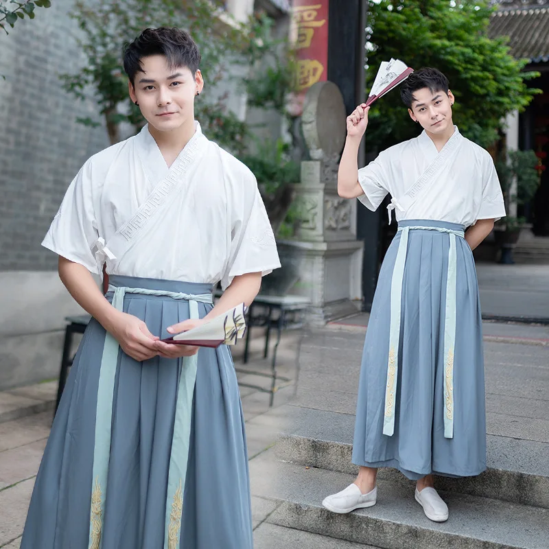 Классический танцевальный костюм Мужской Hanfu для народного фестиваля женская