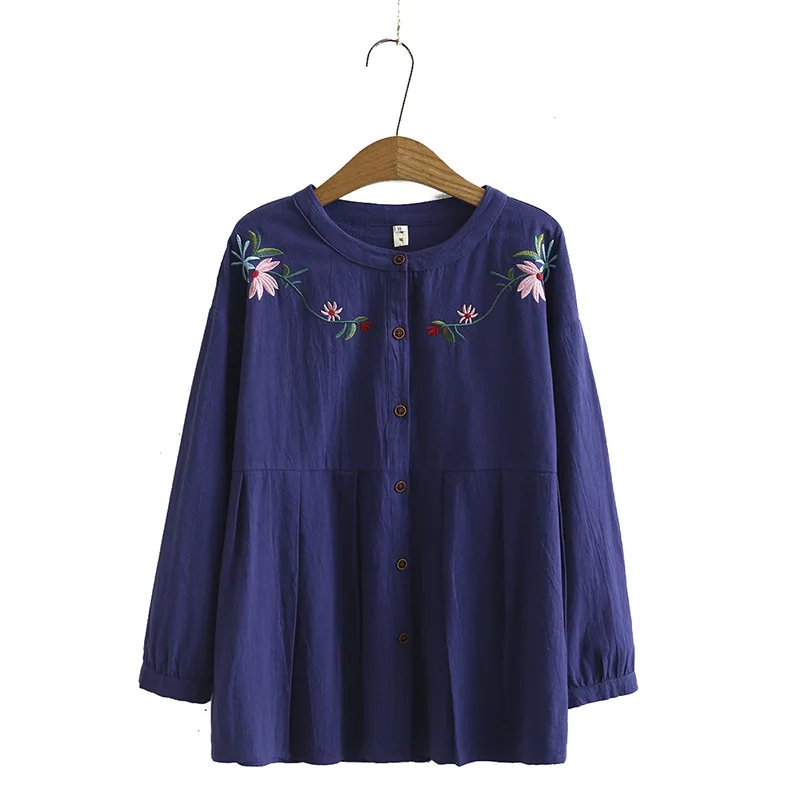 Осенние женские рубашки, женская блузка с длинным рукавом, Свободная Женская одежда с вышивкой, T59 6002 от AliExpress WW