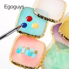 Квадратные полимерные Агат камень ногтей Цвет палитра смешивания Краски пластина для маникюра подставка для практики УФ Гель-лак поддон Дисплей полка