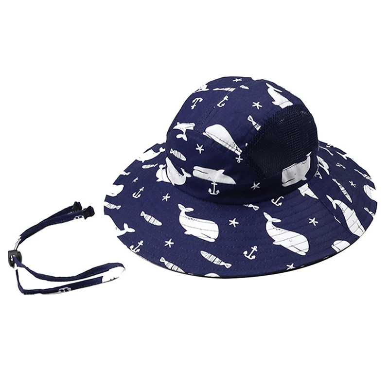 Летняя шляпка для мальчиков пляжная кепка с широкими полями защита от