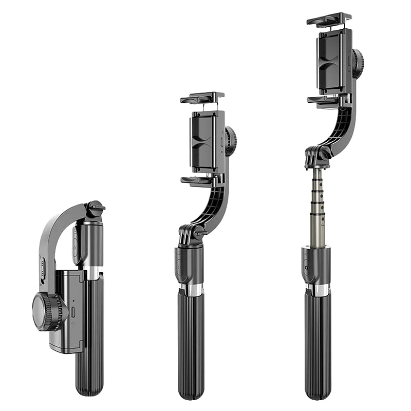 Mobile Phone Bluetooth Selfie Stick Single-Axis Anti-Shake Tripod Stabilizer, Compatible with Android / IOS Phones