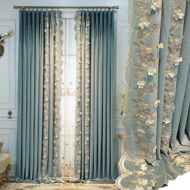 Современные Простые рельефные занавески с вышивкой фланелевые для сада гостиной