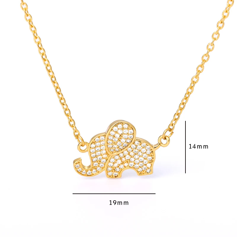 

Elephant Pendant Necklaces Gold Color Chain Choker Necklace Women Aesthetic Zircon Necklace Party Fashion Jewelry Gifts