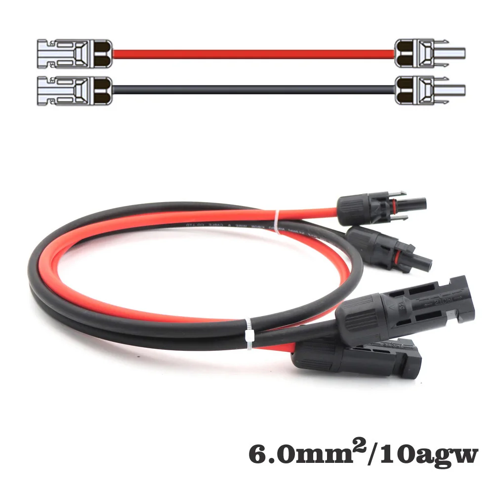 1 пара X 10 м 5 3 2 6 мм2 10AWG PV коннектор удлинитель подключение ветви черный