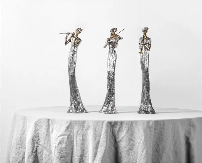 

[MGT] Europe originality Silver violinist musician Resin modern Home decor Art Decoration decoration craft ornaments statues