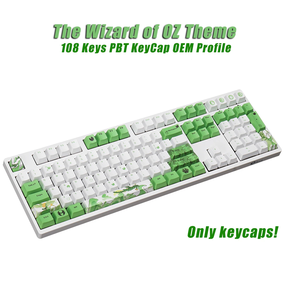 

DIY 108 Keys PBT Keycap set OEM Profile DYE-Sub PBT Five-sided Sublimation For 61/87/104/108 Keys Mechanical keyboards