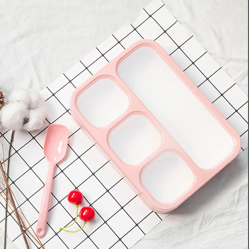 Pink MICCK Ланч-бокс для детей с отсеком Microwavable контейнер для хранения еды новые отсеки герметичные тепловой Bento box - Цвет: Pink