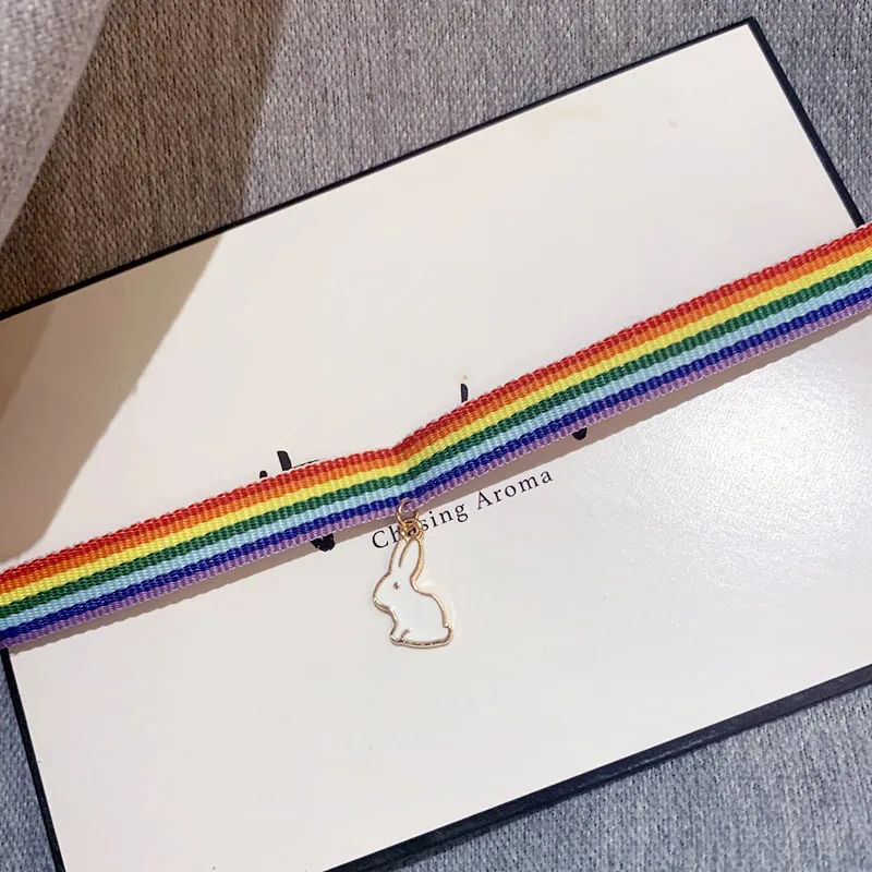 Радужный ремень чокер ожерелье ЛГБТ подарок скидка эмалевый пазл Луна