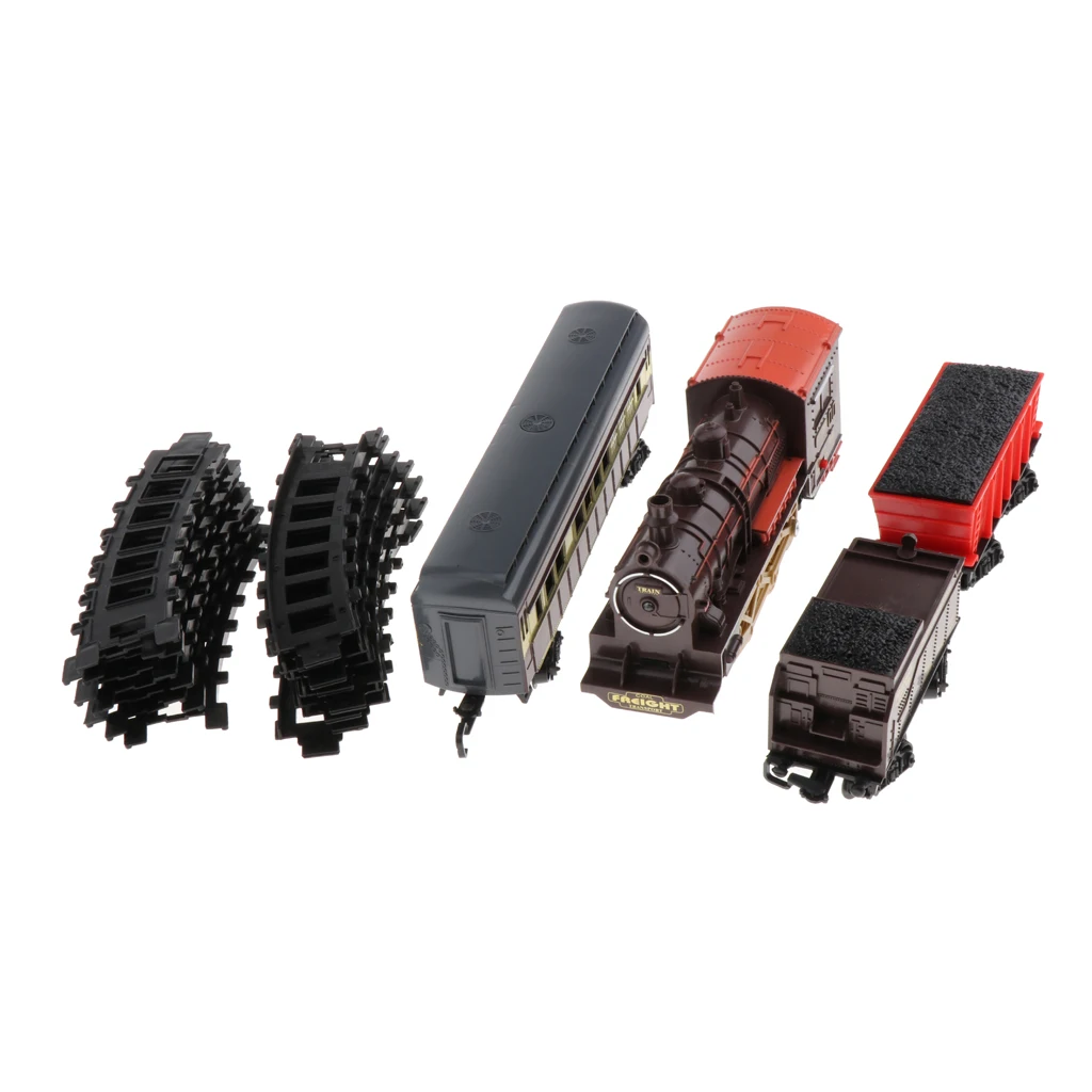 

Retro Steam Smoke Track Train Kids Vehicle Toy With Electric LED Light Sound