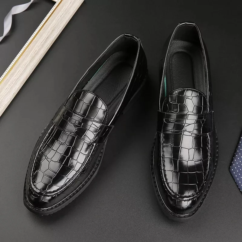 

Модный Мужской Повседневный пуловер с острым носком из искусственной кожи на низком каблуке Повседневная Деловая обувь для вечеринки kf702