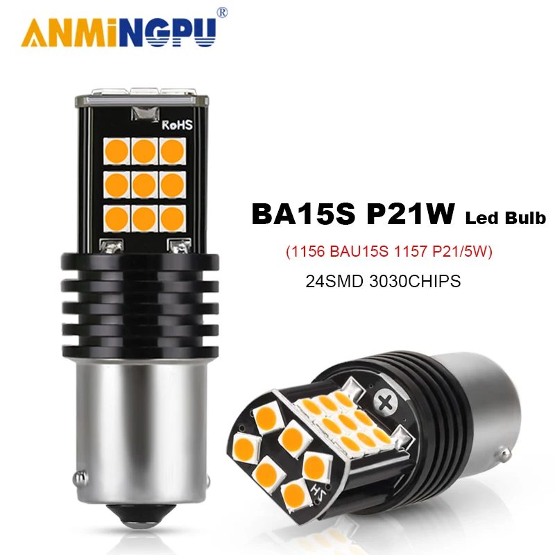 

ANMINGPU 2x Signal Lamp 1157 Led Bulb P21/5W BAY15D 3030SMD 1156 BA15S P21W LED BAU15S PY21W R5W For Car Brake Backup Light 12V