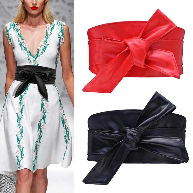 

Женский ремень на шнуровке из искусственной кожи