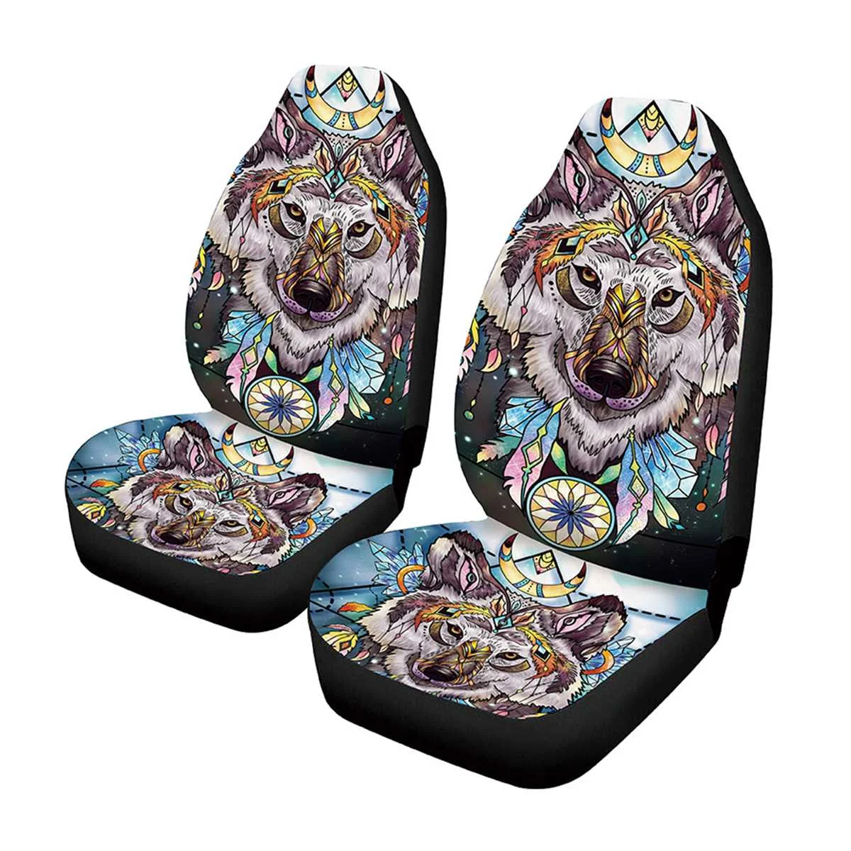 Verkaufen Vollen Satz Auto Sitz Abdeckung Protector Kit Universal 3D Tier Druck Fuß Fußmatten Teppich Abdeckungen Auto Innen Zubehör Set