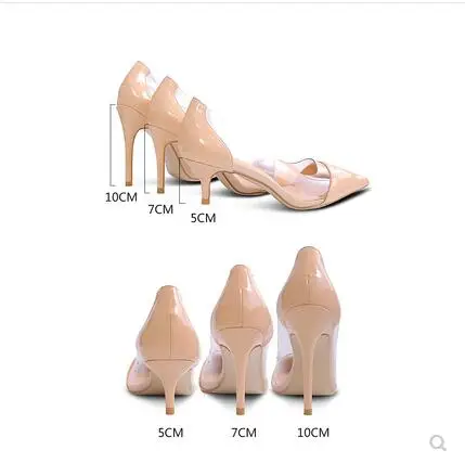 

shoes genuies leather wedding shoes high heel women's Transparent high heels Sexy shallow shoes