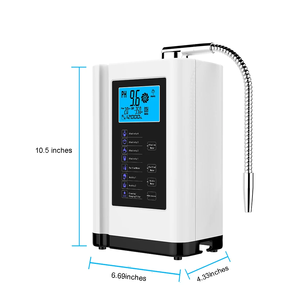 Alkaline Water Lonizer Electrolyzed Water Purifier Hydrogen Generator Home Drink Water Fiber Carbon Fine Filter Element System 6