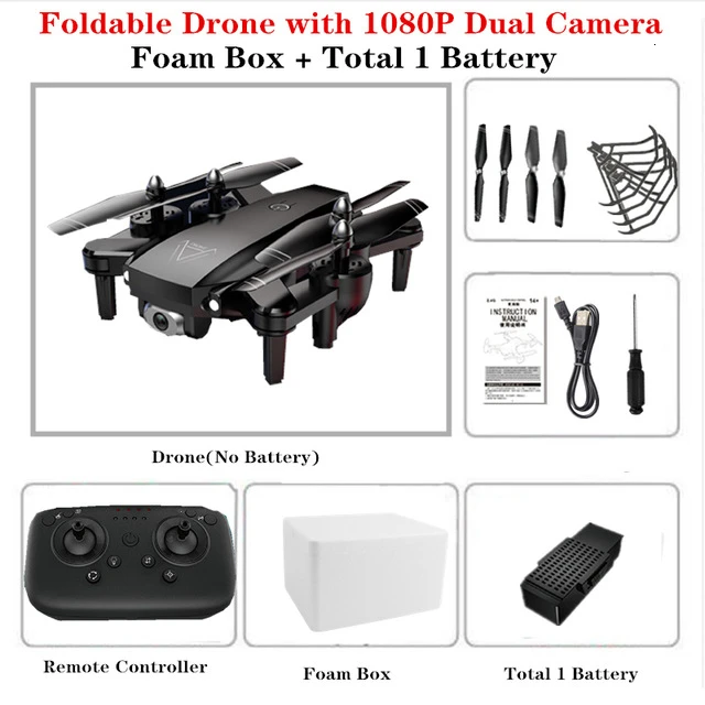 Black 1080P 1B Foam 4K L103 радиоуправляемые вертолеты камера Wifi Fpv Дрон Gps Дрон удержание высоты 2,4g оптическое положение потока Дрон камера радиоуправляемые игрушки для детей - Цвет: Black 1080P 1B Foam