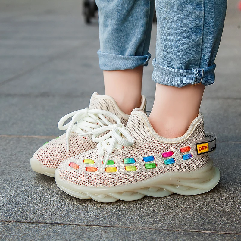 Kids Shoes Children Sneakers Blades Soles Running Shoes For Girls Outdoor Sport Sneakers Tenis Infantil Fashion Walking Shoes