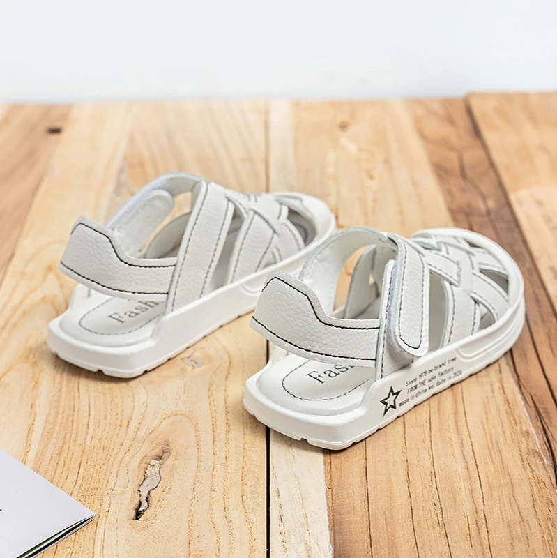 

26-37 Children Shoes Leather Soft Summer Sandals for Kids 2021 New White Platform Casual Shoes Children Sandals Comfortable
