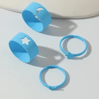 moon star rings for women men resin acrylic lover couple rings set friendship engagement open rings trendy jewelry am3165