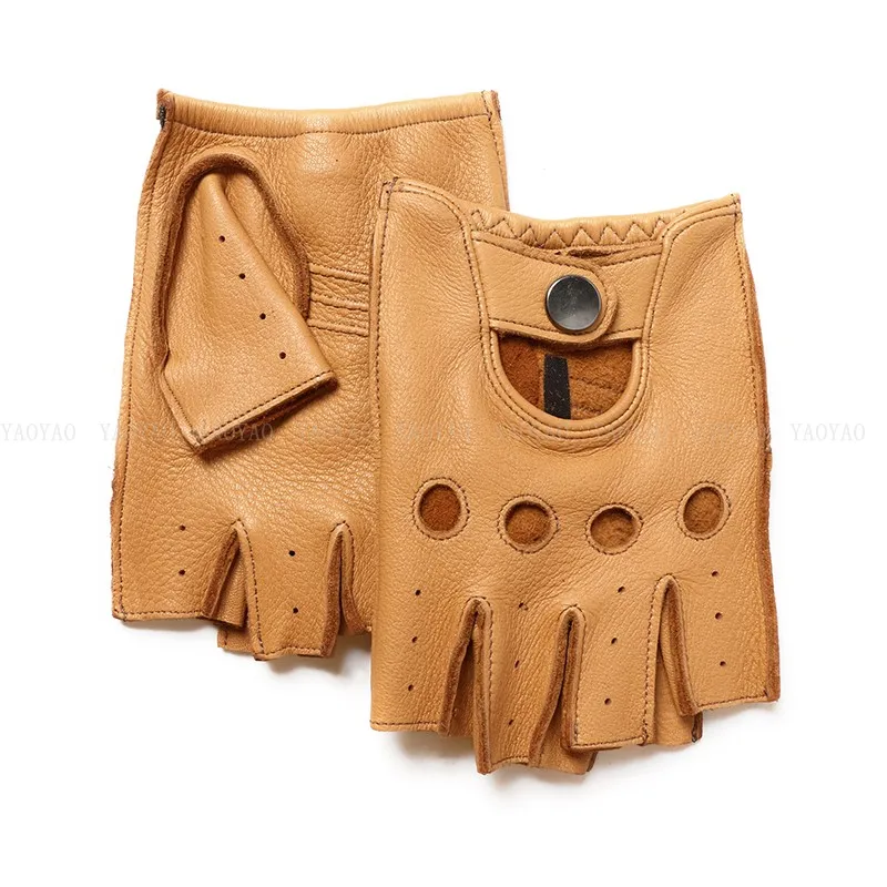 Мужские тонкие перчатки из 100% натуральной оленьей шкуры мужские мотоциклетные