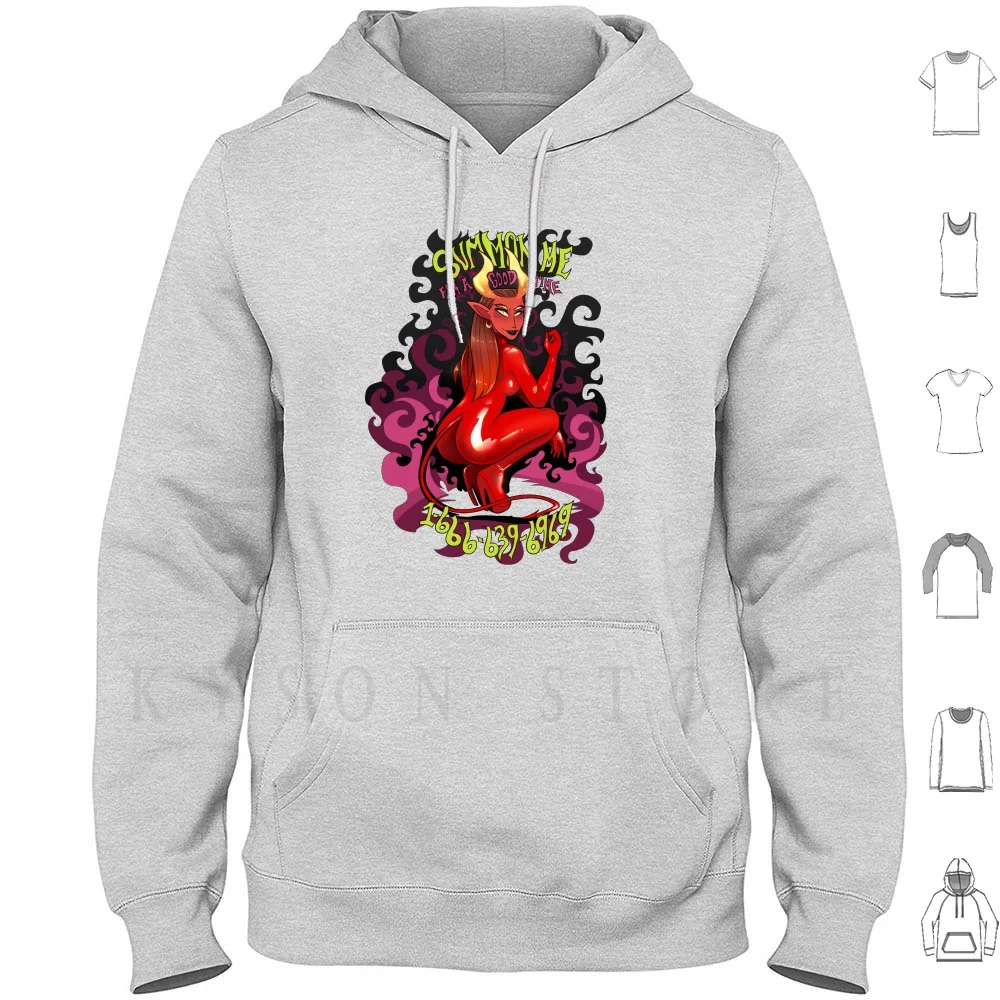 

Толстовки Summon Me с длинным рукавом, хлопковый, вакуумный, пинап, готический панк, демон