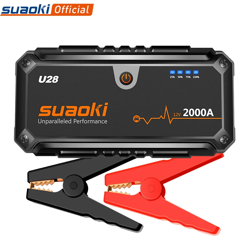 Suaoki U28 16000mAh перезаряжаемая батарея Max 2000A стартер для автомобиля телефон зарядка через usb аккумулятор аварийный фонарик