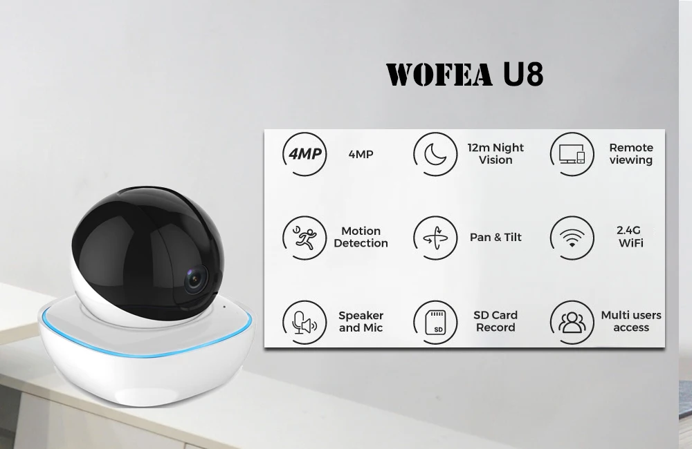 WOFEA 1080 P/4MP wifi IP камера, беспроводная камера видеонаблюдения HD AI CCTV камера с автоматическим отслеживанием сигнала Aare/cordon P2P ночного видения iCSee