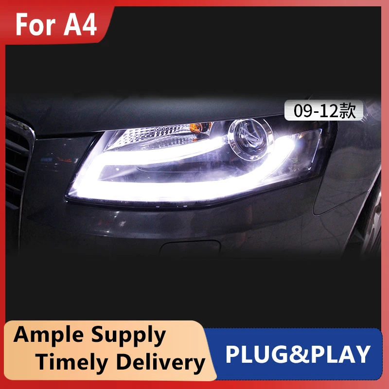 

Cars Headlight For Audi A4 A4L 2009-2012 Headlights LED DRL Running lights Bi-Xenon Beam Fog lights angel eyes Auto