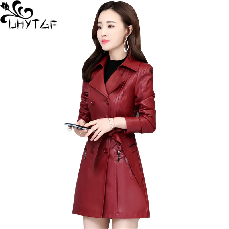 Женская Осенняя кожаная куртка UHYTGF из натуральной овечьей кожи модное