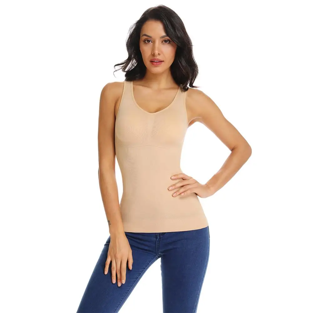 Женский топ без рукавов с эффектом живота бесшовный бюстгальтер облегающая