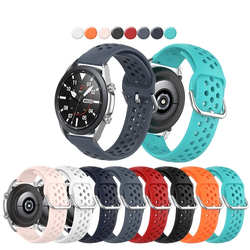 

20mm 22mm watch strap For Samsung Galaxy Watch Gear S3 42mm Active2 Active3 Huawei GT2 Huami Amazfit bip Silicone bracelet strap