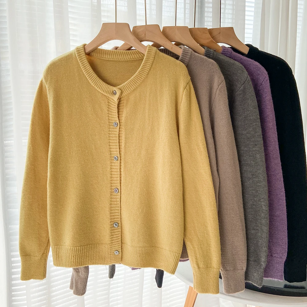 

Y2KWarm Soft Waxy Sweater Coat Cardigan Women's 2021 New Autumn and Winter Loose Outer Wear Lazy Style Knitted Long-sleeved Top