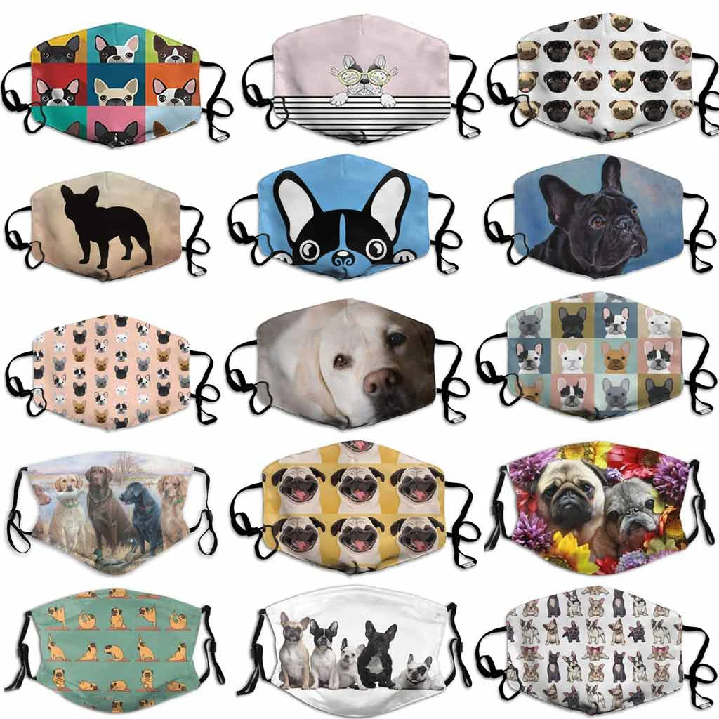Многоразовый моющийся хлопковая уличная одежда маски для собак с животным