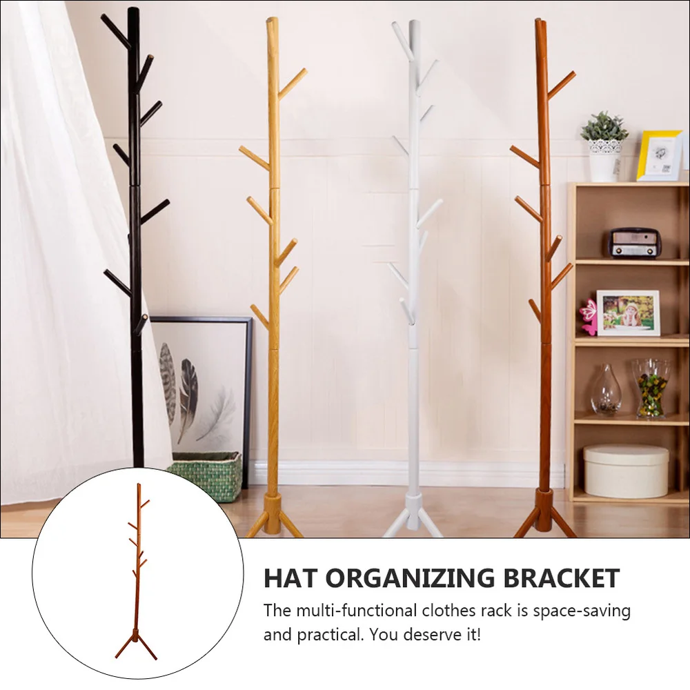 

1Pc Household Clothing Hook Decorative Hat Hook Floor-type Clothes Hanger Brown